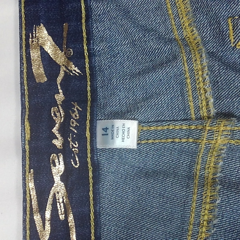 Seven7 Sunset Bermuda Denim Blue Jean Shorts SZ 14 - Picture 5 of 8